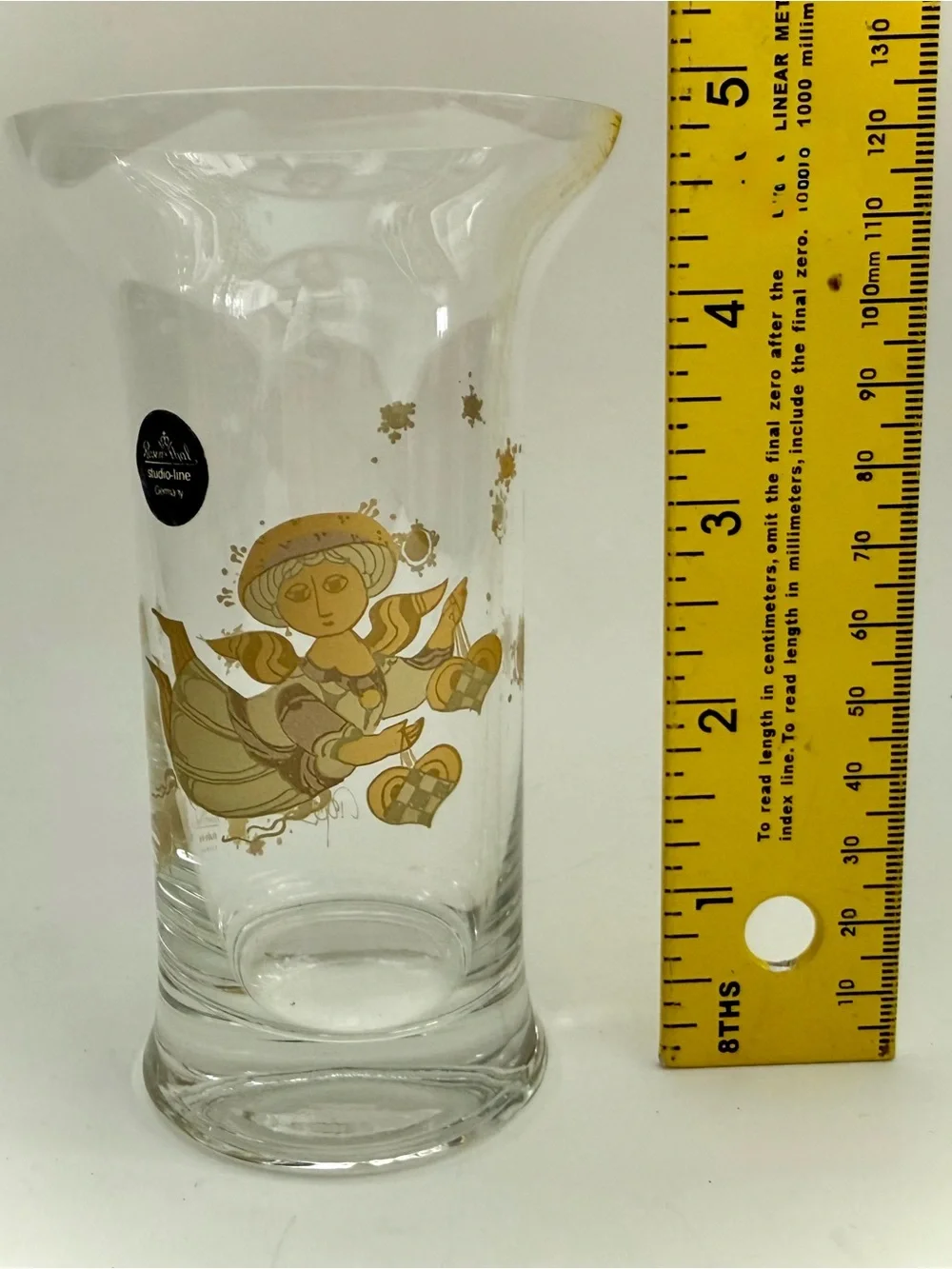 Rosenthal Studio Line Germany Bjørn Wiinblad Crystal Angel Heart Vase 5” Signed